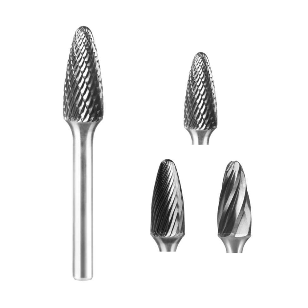 1/4' SF-5 Tungsten Carbide Burr Rotary File Tree Shape Grinding Bit